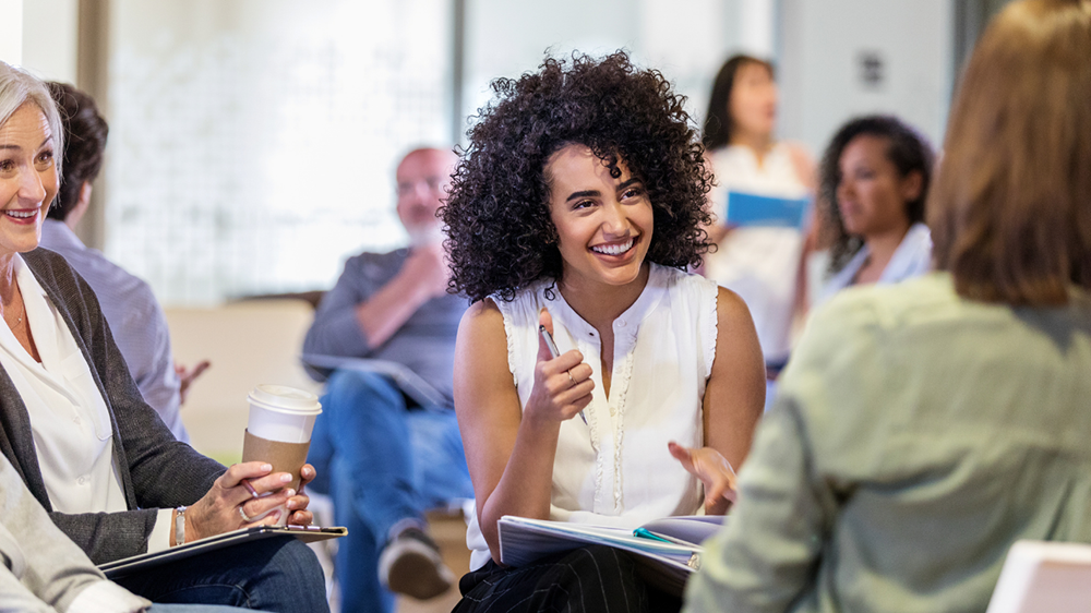 Stock image of a group meeting